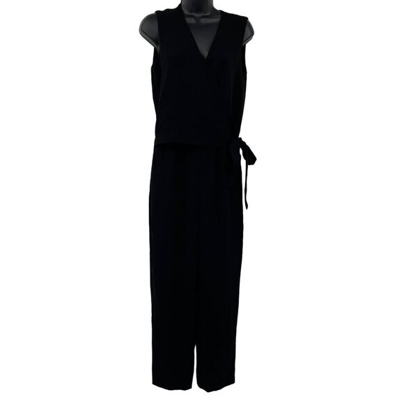 Theory Women's Alvmie Black Light Crepe Sleeveless‎ Jumpsuit Women's 2 - Picture 1 of 15